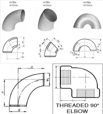 Dn15 BW45 45 Degree  Gr9 Titanium Elbow Fittings factory for oil pipe